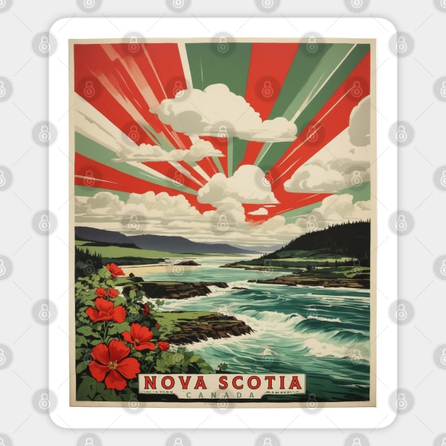 Nova Scotia Canada Vintage Poster Tourism Sticker by TravelersGems